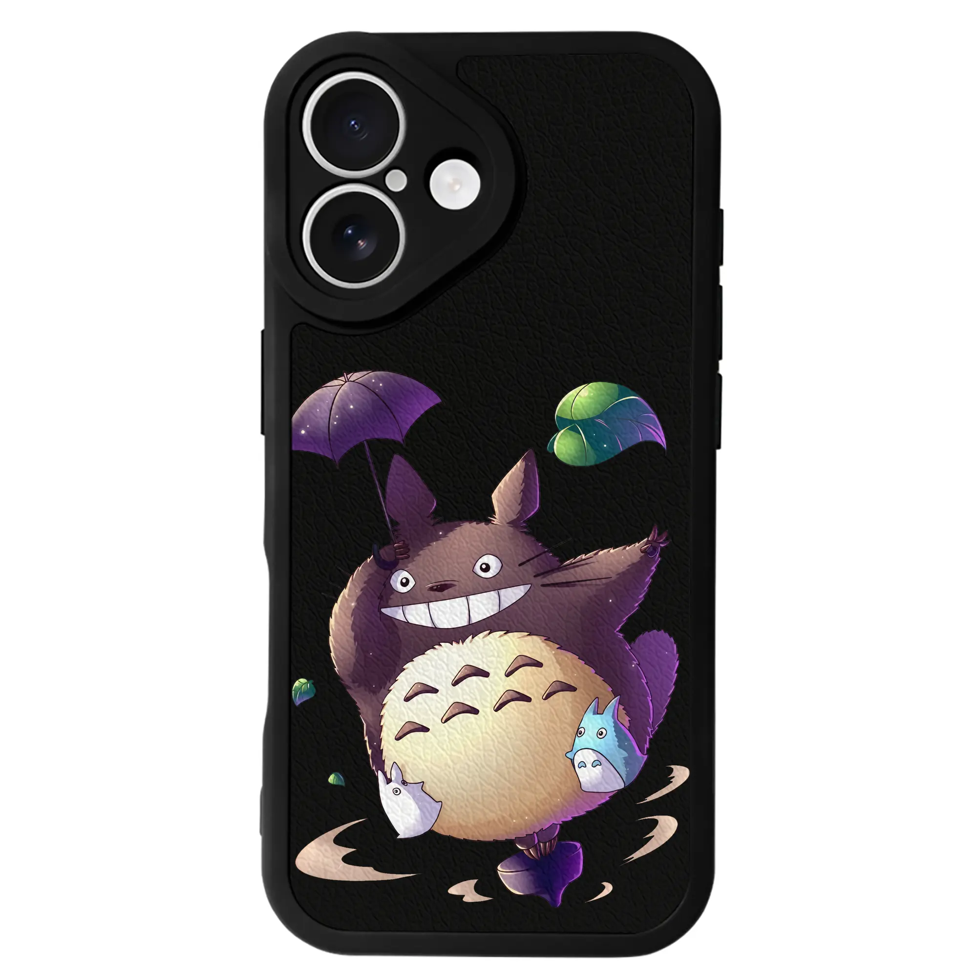 となりのトトロ グッズ トトロ - IPhone 16シリーズ対応 ・ シリコンスマホケース ・ レザー調 ・ 高精度フィット ・ 耐衝撃 ・ ワイヤレス充電対応 ・ 精密カット